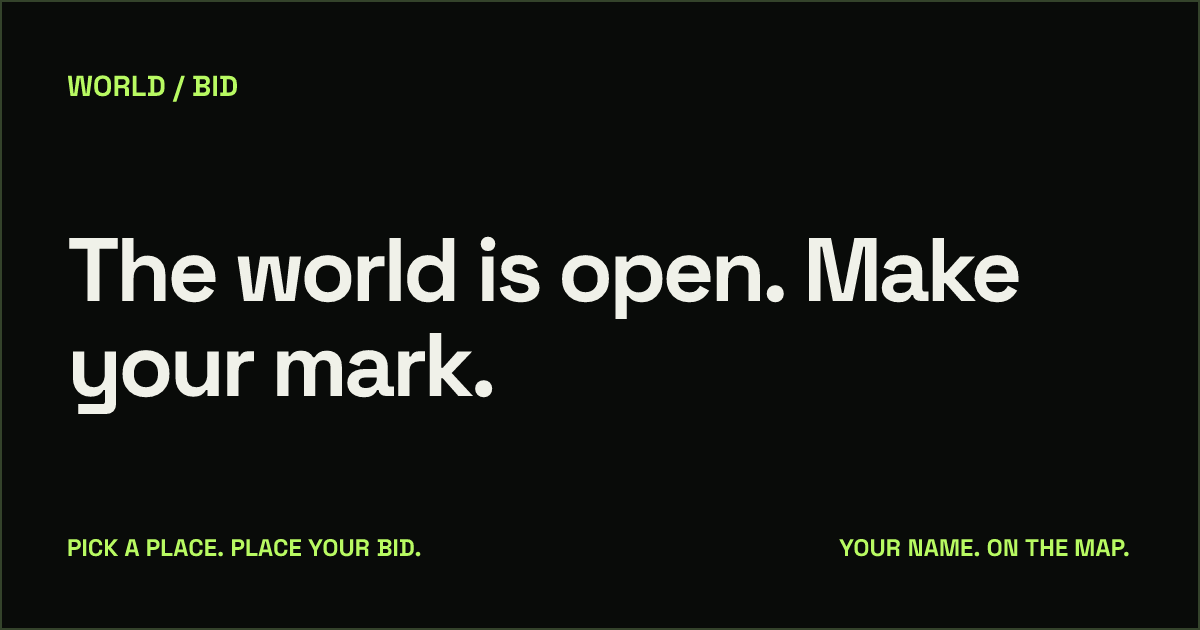 Where will you make your mark? — World / Bid screenshot 1